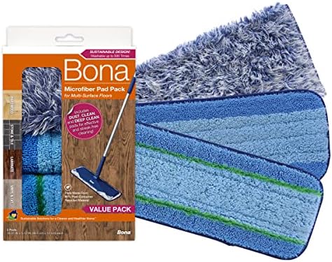 Bona Microfiber Pads 3-Pack for Multi-Surface Cleaning