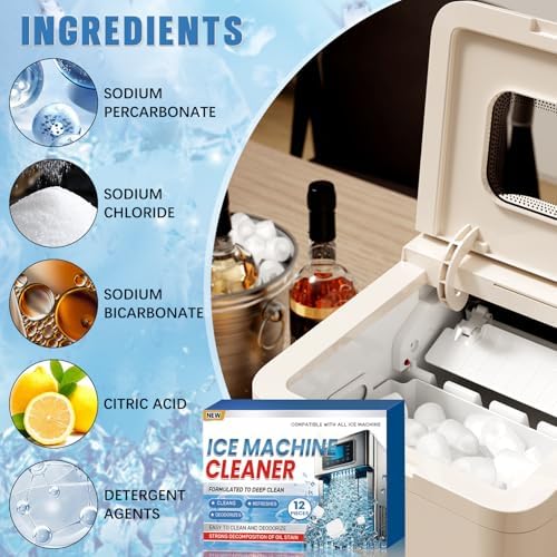EHENiZ Ice Maker Descaler Cleaner Tablets 12-Pack for Clear Ice