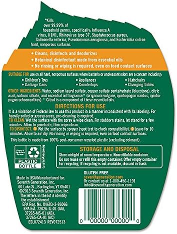 Seventh Generation Botanical Disinfectant Multi-Surface Cleaner 26 oz