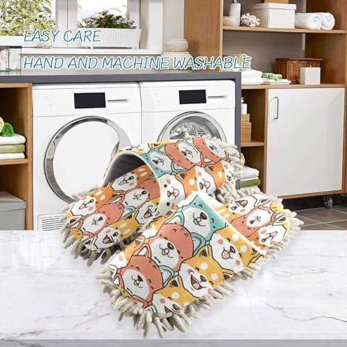Bulletgxll Cute Dogs Mopping Slippers Washable Comfortable