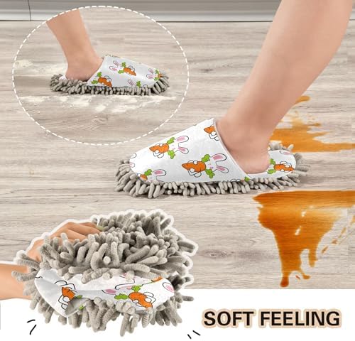 Burbuja Cartoon Bunnies Mop Slippers for Home Kitchen