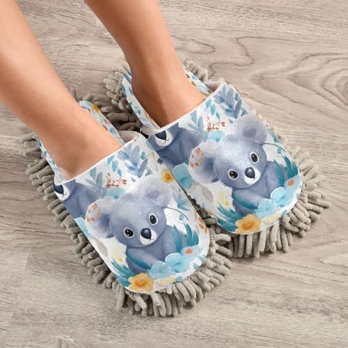 Bulletgxll Mopping Slippers with Microfiber and Flowers Design