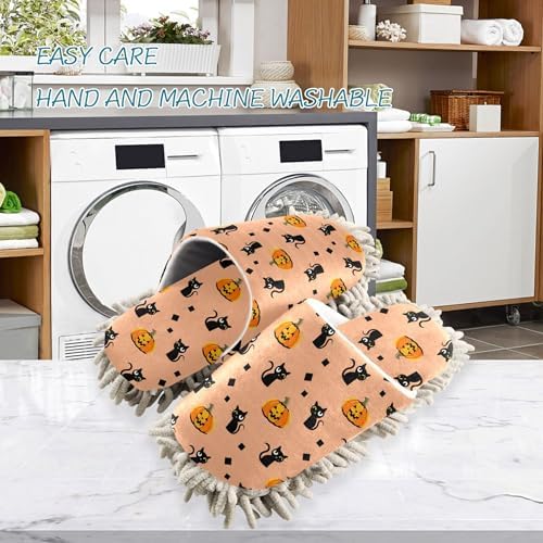 Burbuja Cats Pumpkins Mop Slippers for Home Cleaning 1