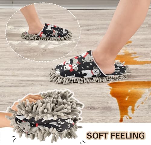 Bulletgxll Dog Pattern Mopping Slippers - Washable and Comfortable