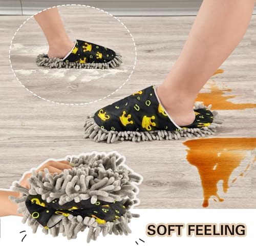 Zhirexin Mop Slippers with Microfiber Sole for House Cleaning
