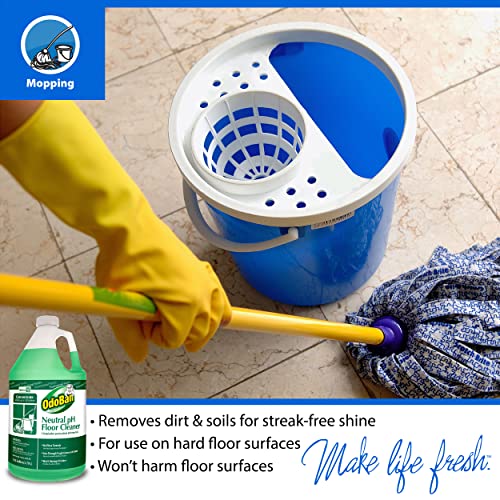 OdoBan Professional Series Neutral pH Floor Cleaner 4 Gallon Set