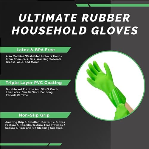 Kitchen-Star Ultimate Rubber PVC Gloves with Cotton Lining