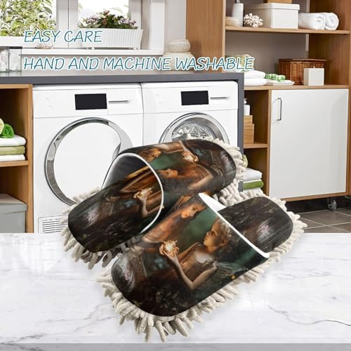 Zhirexin Flower Genie Microfiber Mop Slippers for Men Women