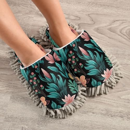 Zhirexin Comfort Cleaning Slippers with Microfiber Mop Pad