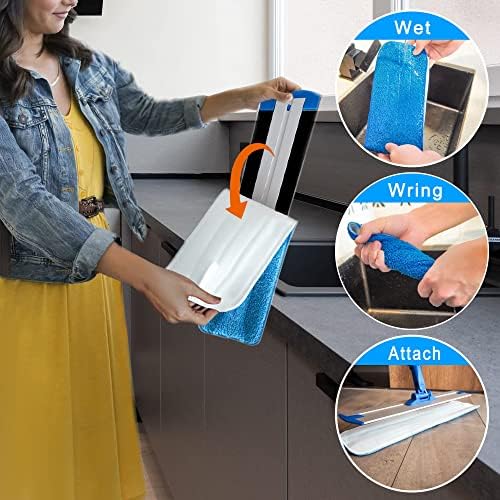 Mr Towels Premium Microfiber Floor Mop with 2 Reusable Pads