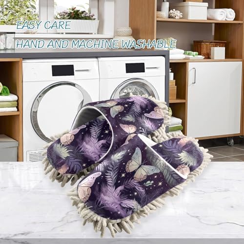 Butterfly Purple Mop Slippers Cozy Cleaning Comfort