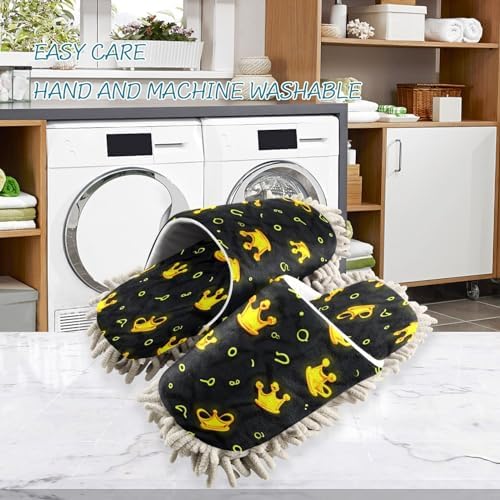 Zhirexin Mop Slippers with Microfiber Sole for House Cleaning