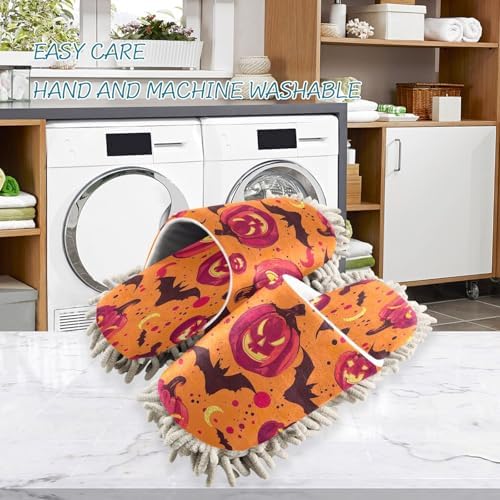 Zhirexin Halloween Red Pumpkin Cleaning Slippers 1