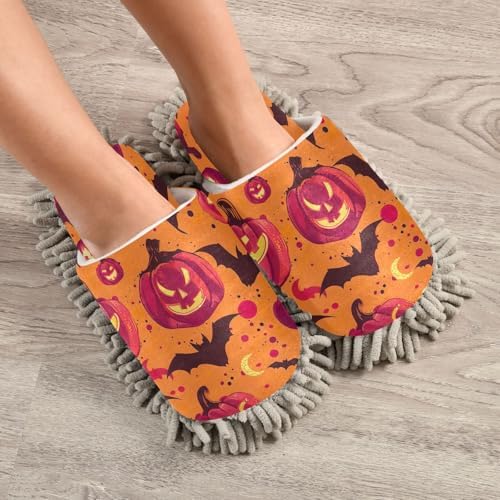 Zhirexin Halloween Red Pumpkin Cleaning Slippers 1