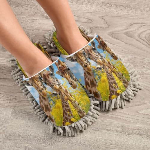 Zhirexin Mop Slippers for Men Women Soft Absorbent Cleaning Footwear