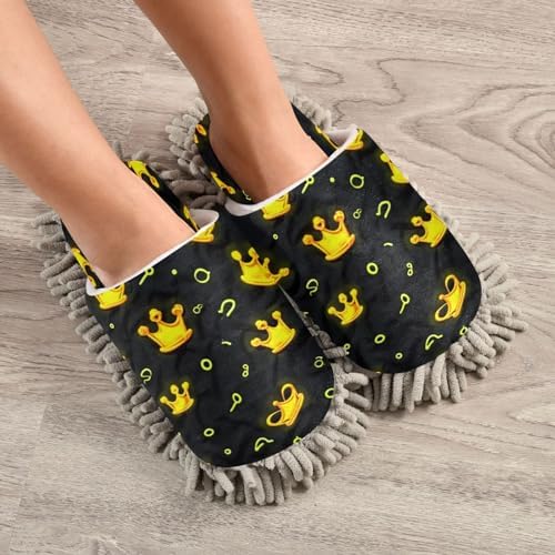 Zhirexin Mop Slippers with Microfiber Sole for House Cleaning
