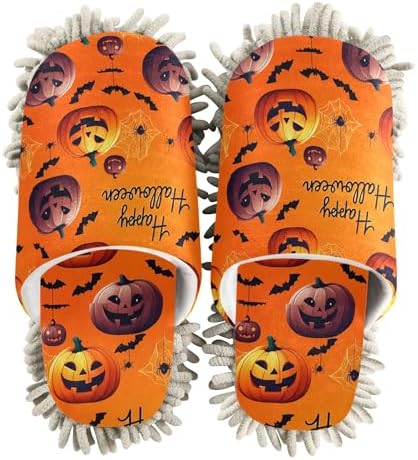 Burbuja Halloween Pumpkin Mop Slippers for Home Cleaning