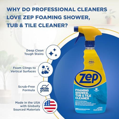 Zep Foaming Tub Tile Cleaner - 32 oz Case of 4 No Scrub