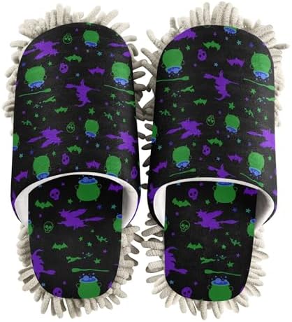 Burbuja Halloween Witches Mop Slippers for Women Men
