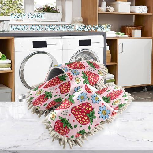 Zhirexin Cartoon Strawberry Cleaning Slippers