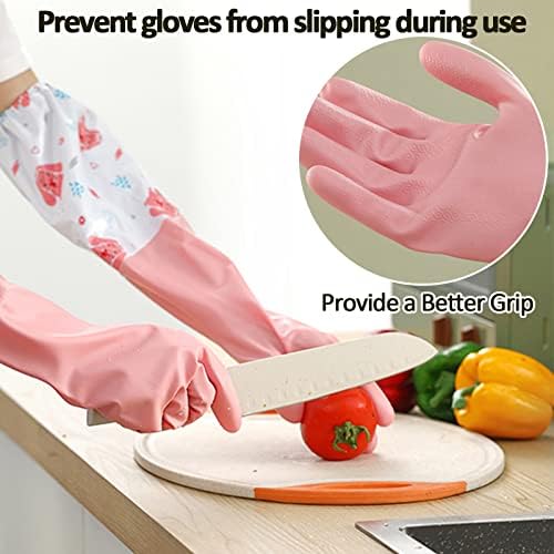 3pcs Waterproof Reusable Kitchen Gloves Latex-Free for Laundry Cleaning