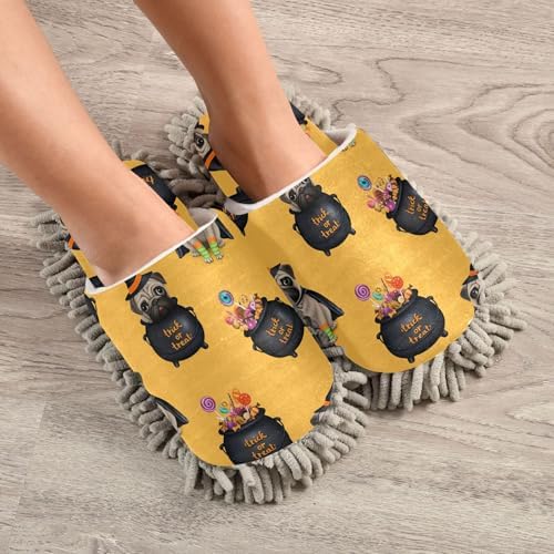 Burbuja Cute Dog Witch Costume Mop Slippers for Home Cleaning