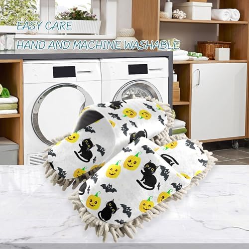 Burbuja Cats Bats Yellow Mop Slippers for Home Cleaning