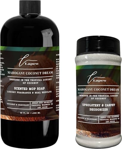 Lapew Mahogany Coconut Dream Bundle - Carpet Deodorizer Scented Mop Set