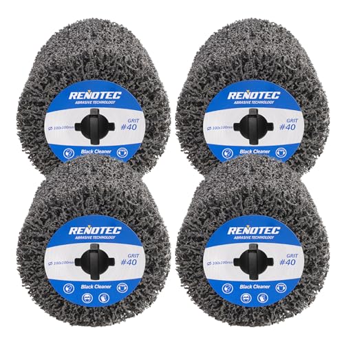 RENOTEC 4 Inch Black Cleaner 4 Pcs Pack for Metal Surface Cleaning