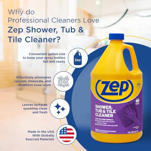Zep No Scrub Shower Cleaner - 1 Gallon Case of 4 1
