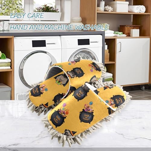 Burbuja Cute Dog Witch Costume Mop Slippers for Home Cleaning