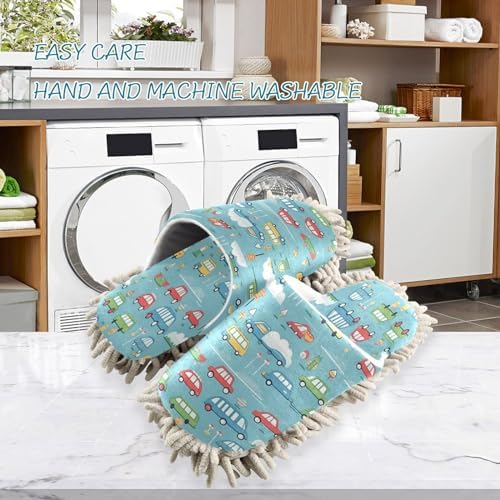 Zhirexin Comfortable Cleaning Slippers with Microfiber Mop Pads 1