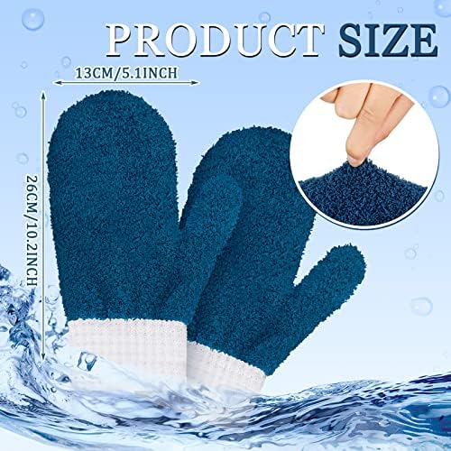 BBTO 3 Pairs Microfiber Dusting Mitts No Scratch Reusable