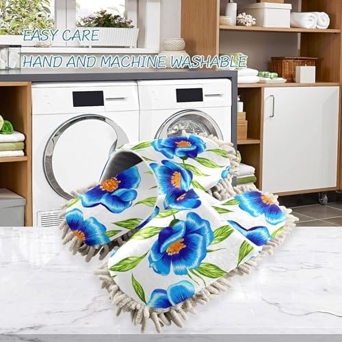 Burbuja Blue Flowers Mop Slippers for Home Cleaning 1