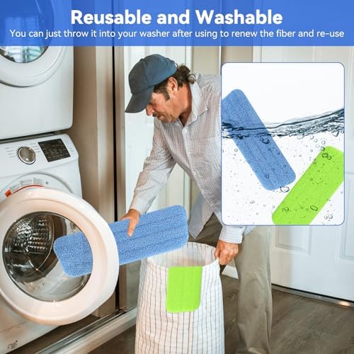 165 Inch Microfiber Mop Pads - 10 Pack Universal Replacement for Spray Mop