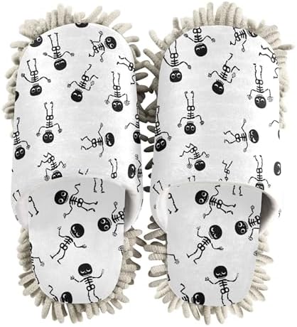 Burbuja Cartoon Skeletons Mop Slippers for Home Use