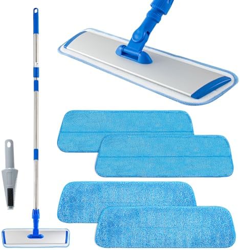 Aruihm Flat Mop with Adjustable Handle and 360 Swivel Head