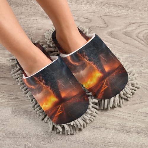 FLildon Microfiber Mop Slippers for Men Women Size L