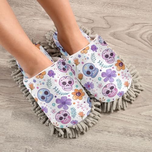 Zhirexin Colorful Skulls Kitchen Cleaning Slippers