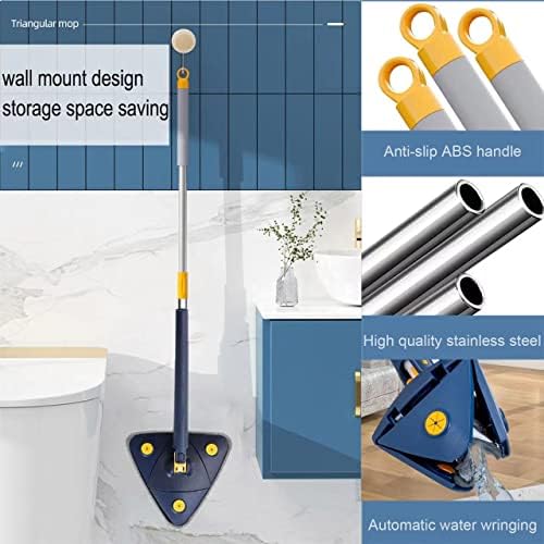360 Degree Rotatable Wall Cleaning Mop with Automatic Water Squeezing