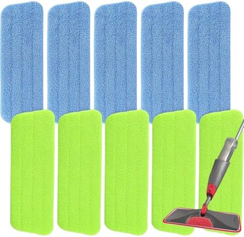 165 Inch Microfiber Mop Pads - 10 Pack Universal Replacement for Spray Mop