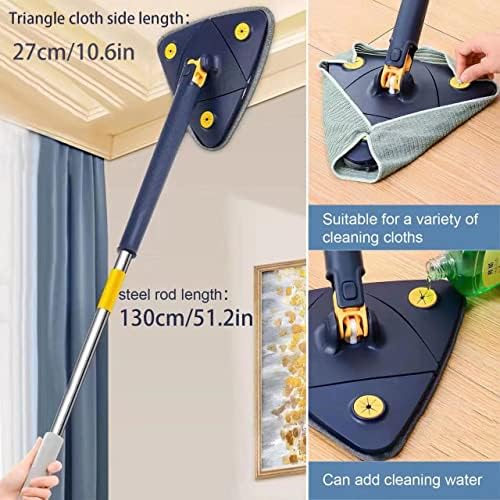 360 Degree Rotatable Wall Cleaning Mop with Automatic Water Squeezing