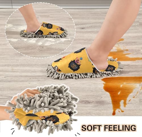 Burbuja Cute Dog Witch Costume Mop Slippers for Home Cleaning