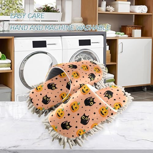 Burbuja Black Cats Dust Mop Slippers for Women Men