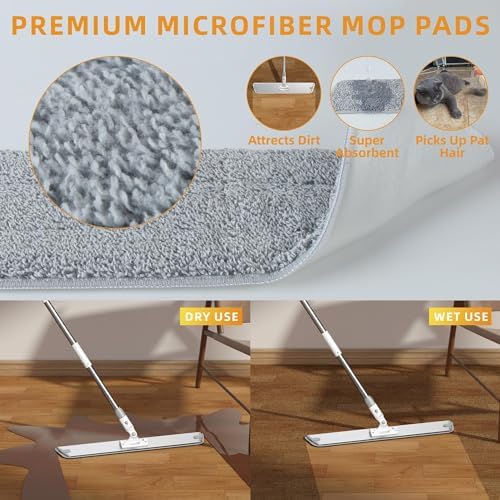 LJGG 236 Microfiber Floor Mop with 4 Washable Pads