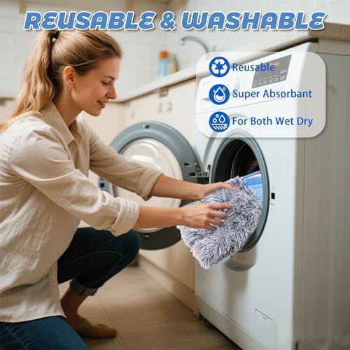 FOITLE 2 Pack Microfiber Reusable Mop Pads for Bona