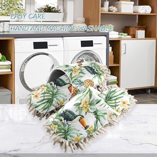 RunningBear Lovely Birds Pineapple Mop Slippers for Kitchen Floor Cleaning