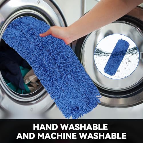 BeiLan 24 Inch Washable Dust Mop Head Replacement - 6 Pack Blue