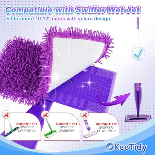 KeeTidy Reusable Mop Pads for Swiffer Wet Jet 5 Pack 1
