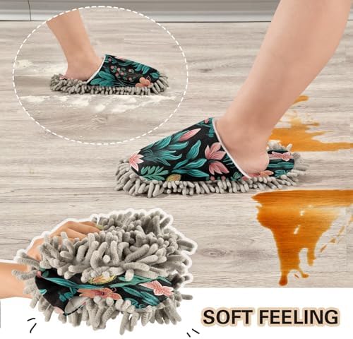 Zhirexin Comfort Cleaning Slippers with Microfiber Mop Pad